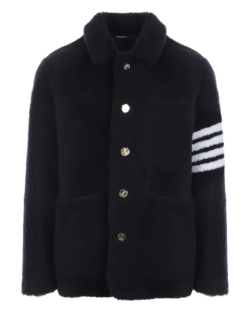 Thom Browne Shearling-Jacke mit Streifen - Blau Blau