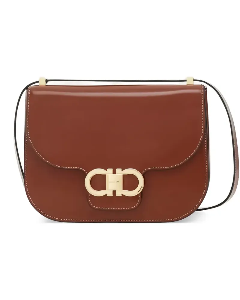 Ferragamo Schultertasche mit Gancini-Schnalle - Braun Braun