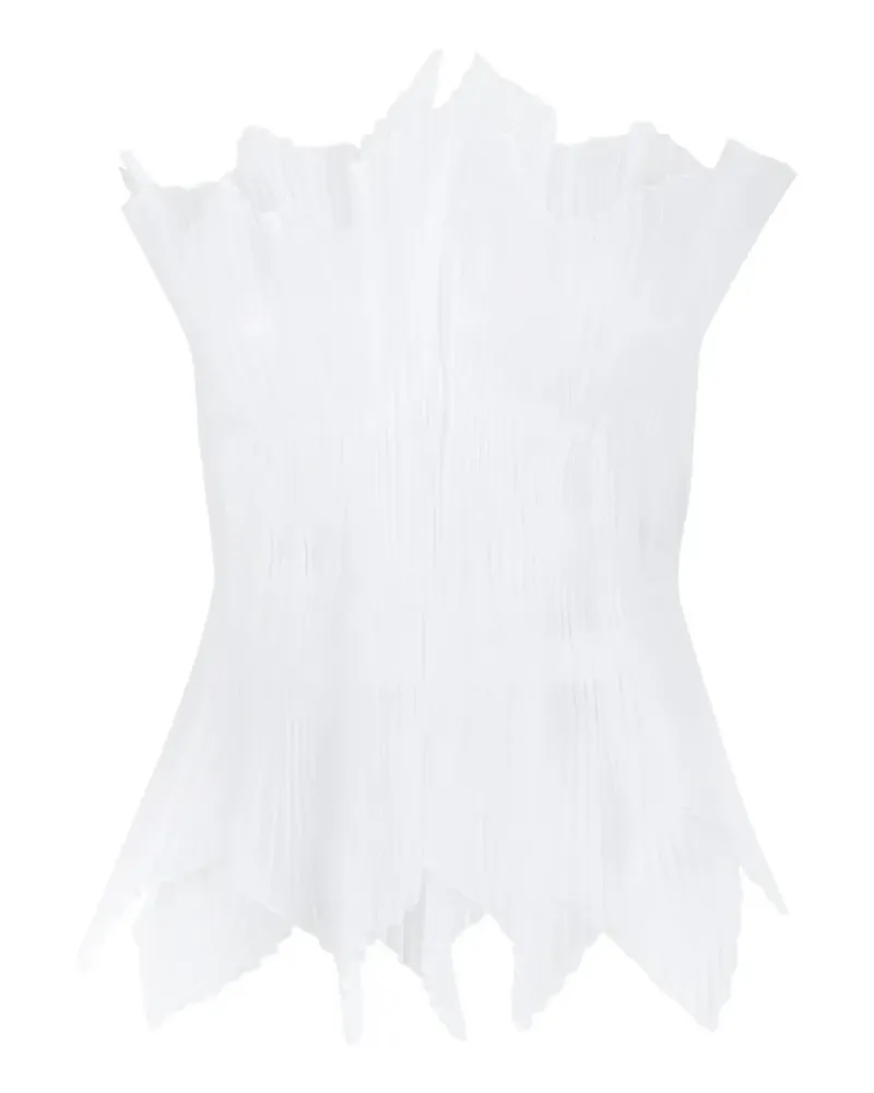 Genny plissé-effect top - Weiß Weiß