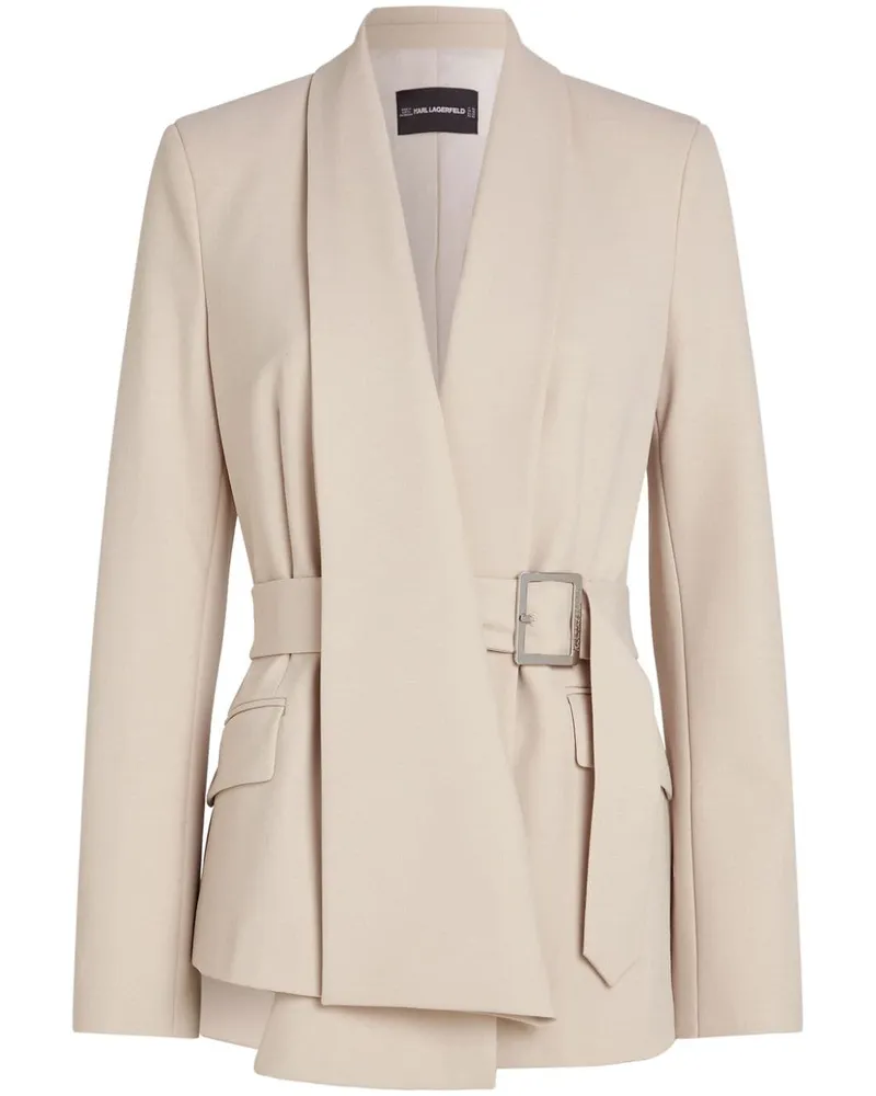 Karl Lagerfeld Drapierter Blazer mit Gürtel - Nude Nude