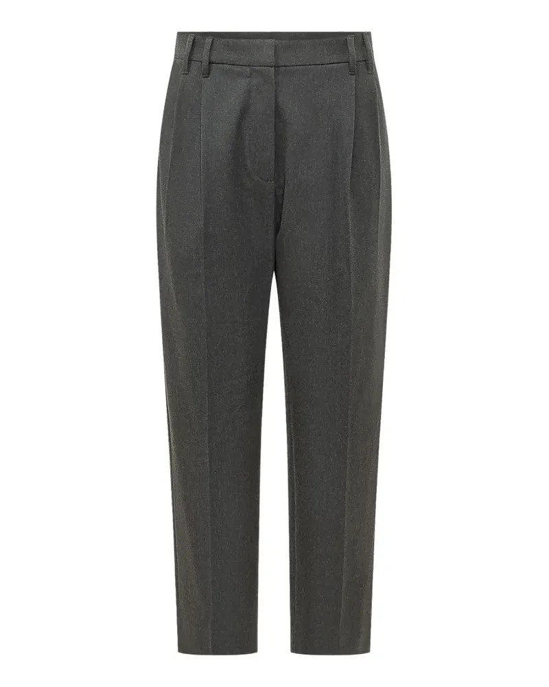 Brunello Cucinelli Tapered-Hose mit Falten - Grau Grau
