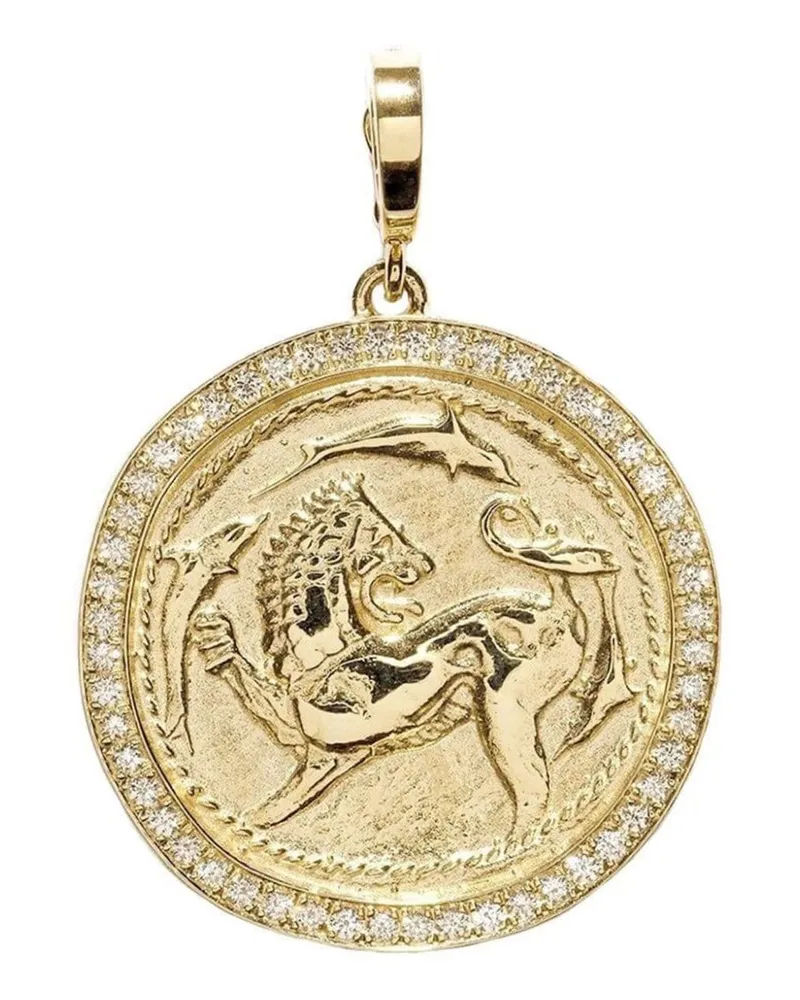 AZLEE Großer 18kt Animal Kingdom Coin Gelbgoldanhänger Gold