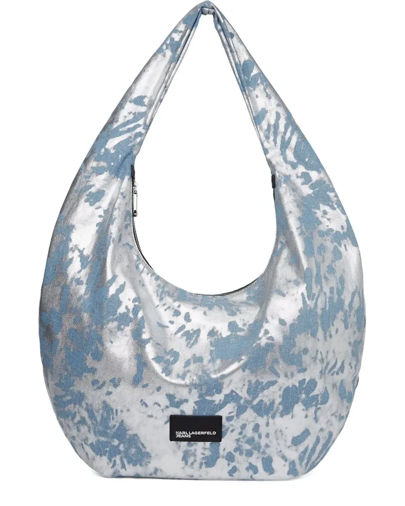 Karl Lagerfeld Schultertasche im Jeans-Look - Silber Silber