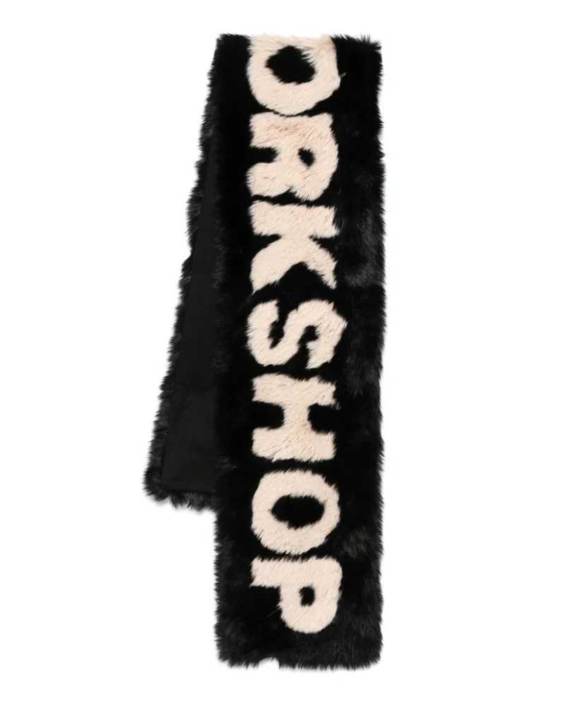 032c Schal mit Logo-Print - Schwarz Schwarz