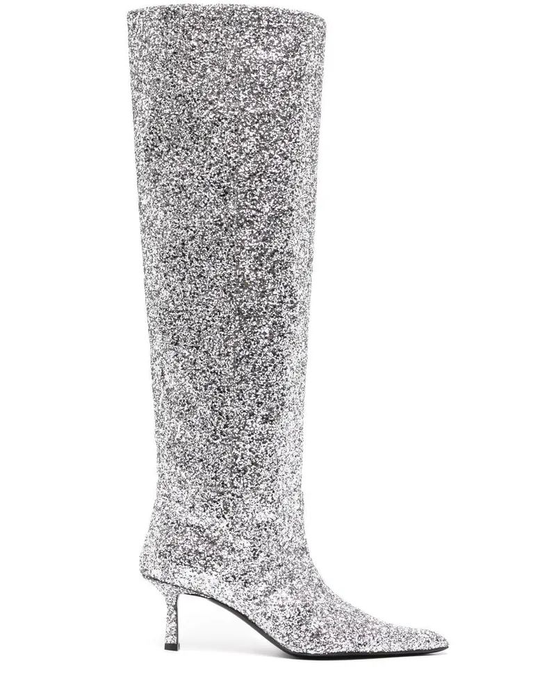 Alexander Wang Viola Stiefel mit Glitter-Optik 60mm Silber