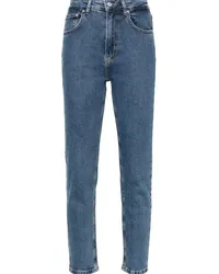 Moschino Schmale High-Rise-Jeans Blau