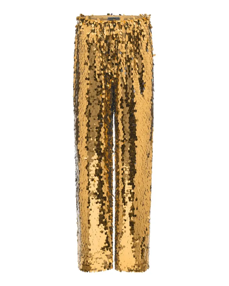 Simon Miller Nella sequin-embellished wide-leg trousers - Gold Gold