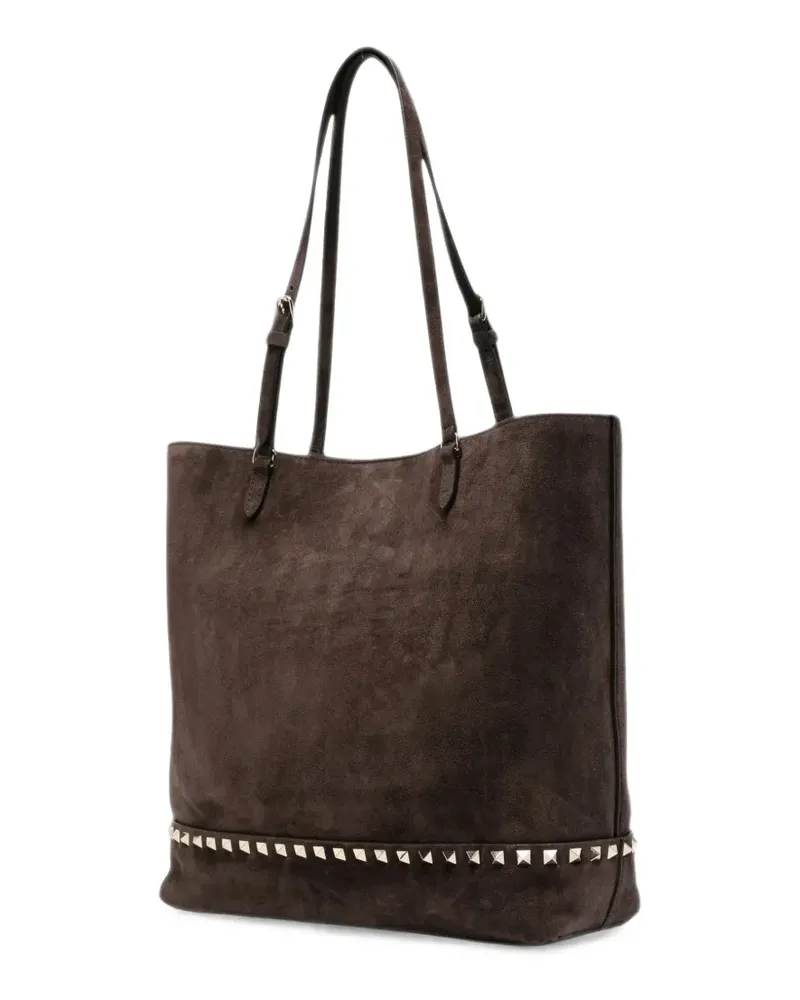 Valentino Garavani Rockstud suede tote bag - Braun Braun