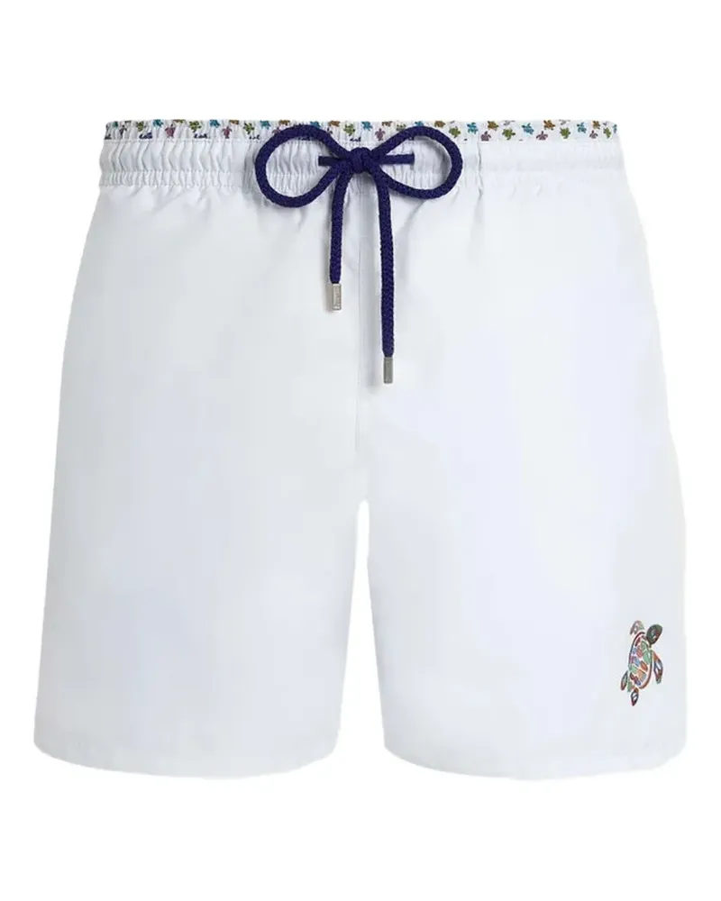 Vilebrequin Badeshorts mit Schildkröten-Detail - Weiß Weiß