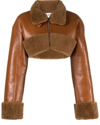 Filippa K Cropped-Jacke aus Shearling Braun