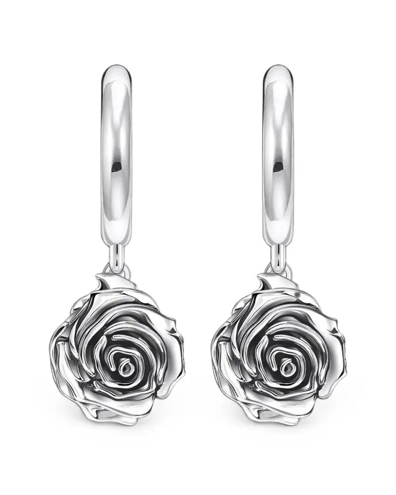 Thomas Sabo Midnight Rose hoop earrings - Silber Silber