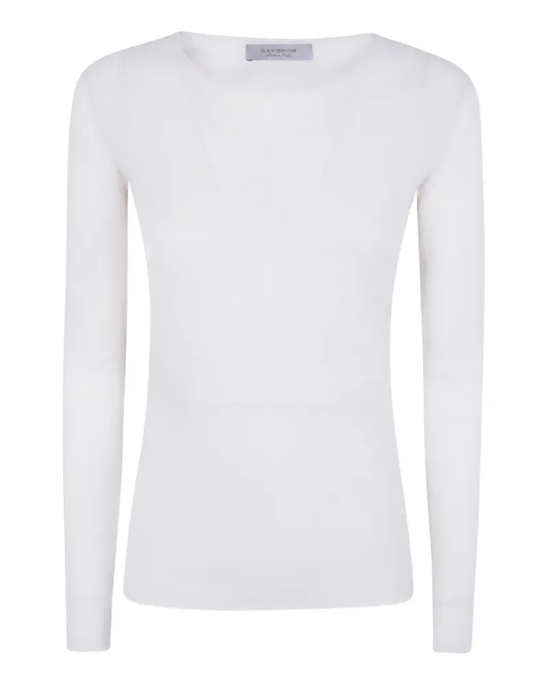 D.EXTERIOR Klassisches Langarmshirt - Weiß Weiß