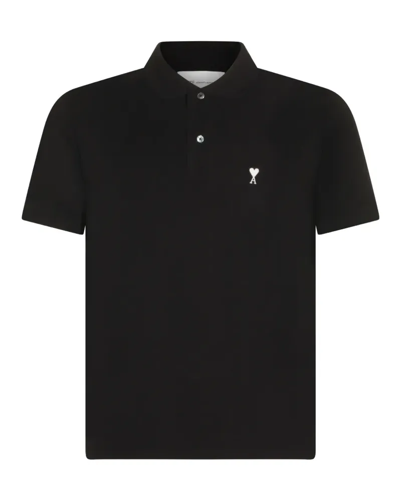 AMI Paris Ami de Coeur logo-embroidered polo shirt - Schwarz Schwarz