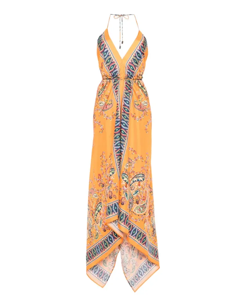 Etro Neckholder-Midikleid mit Paisleymuster - Orange Orange