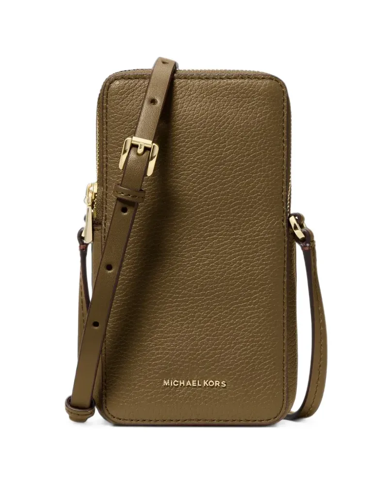Michael Kors Jet Set small pebbled leather smartphone crossbody bag - Braun Braun