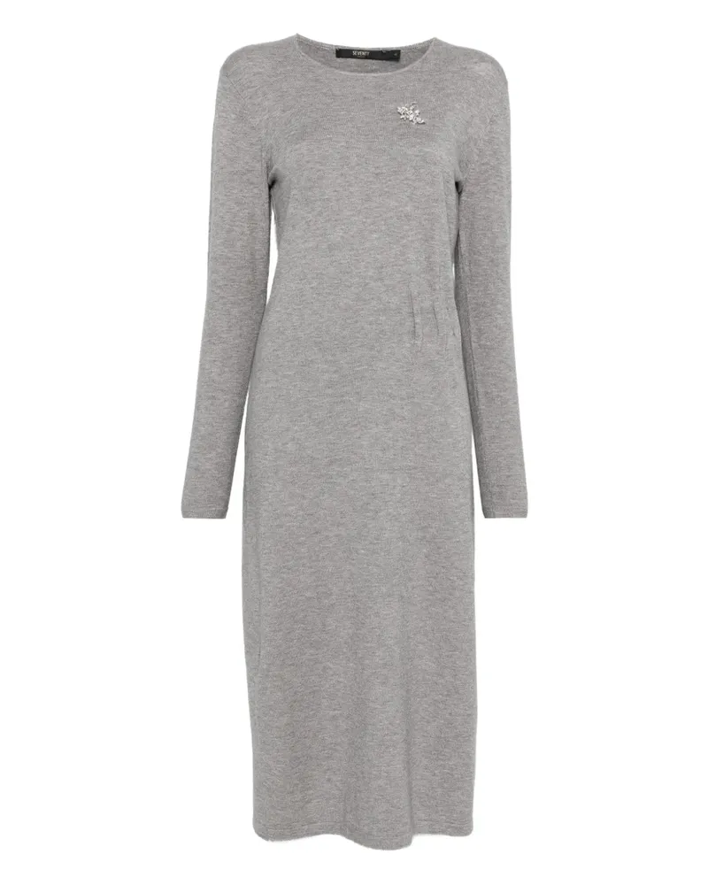 Seventy Verziertes Kleid mit langen Ärmeln - Grau Grau