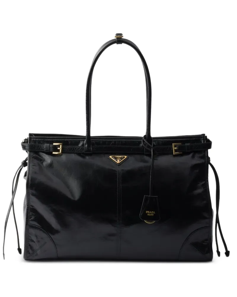 Prada Bonnie extra-large leather handbag - Schwarz Schwarz