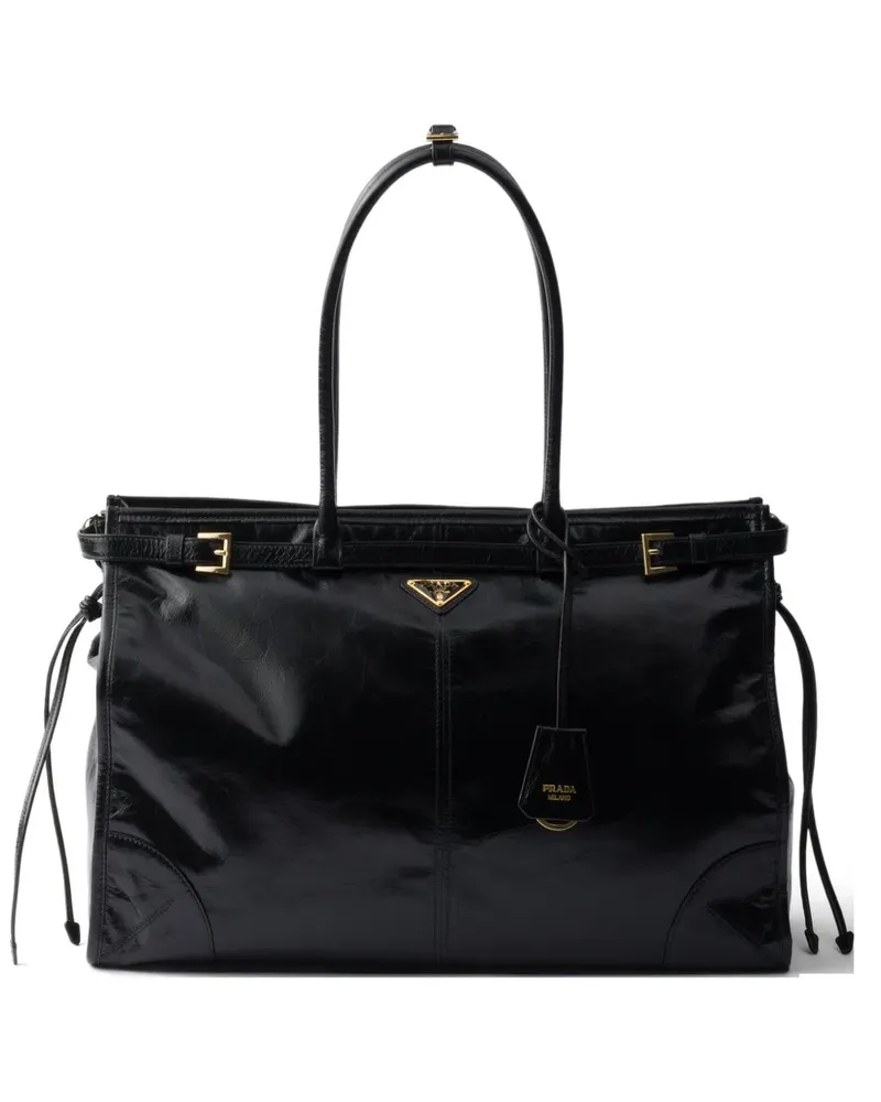 Prada Bonnie extra-large leather handbag - Schwarz Schwarz