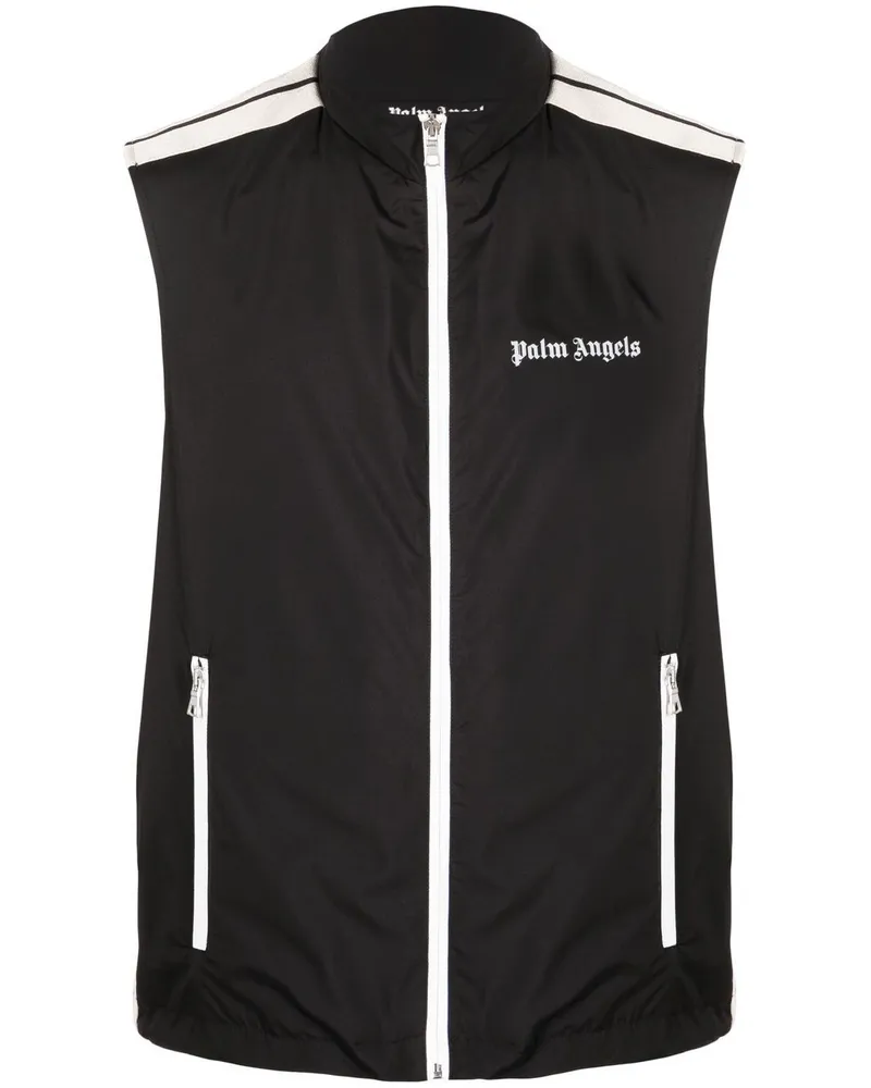Palm Angels Jacke mit Logo-Print - Schwarz Schwarz