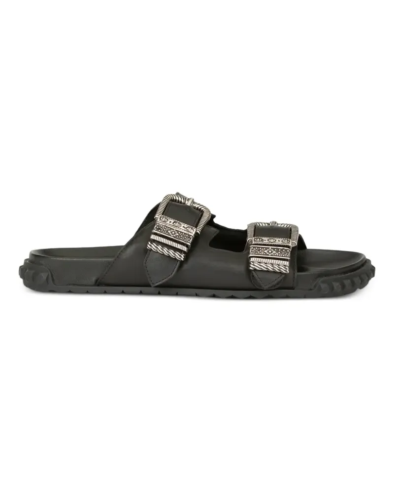 ash buckle-strap leather sandals - Schwarz Schwarz