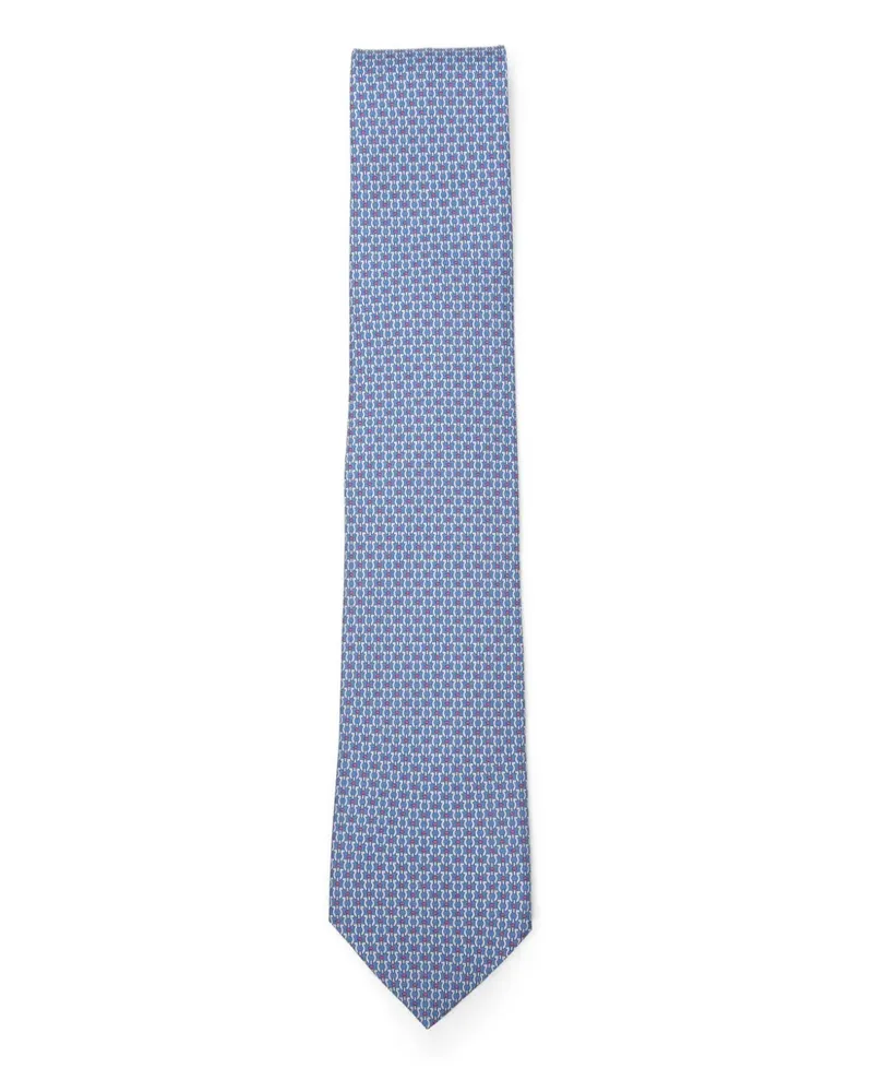 Ferragamo patterned tie - Blau Blau