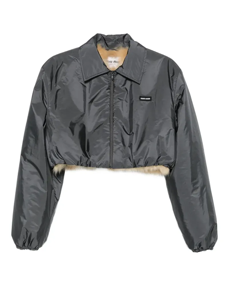Miu Miu Cropped-Jacke im Layering-Look - Grau Grau
