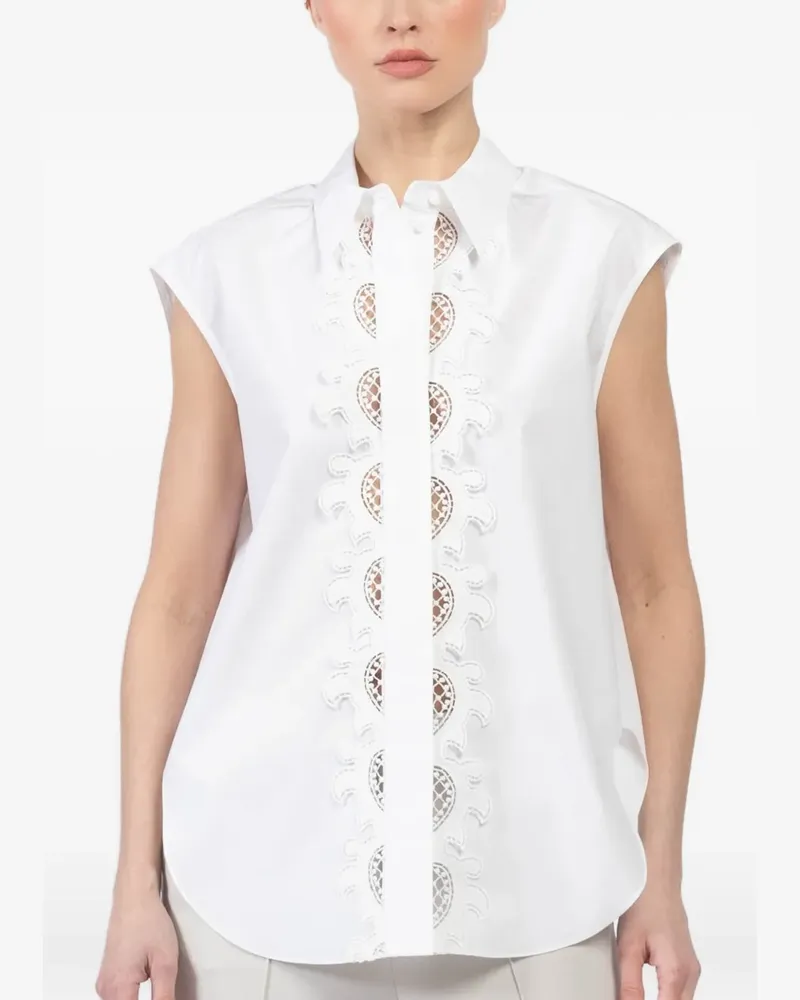 Dorothee Schumacher lace -detailsleeveless shirt - Weiß Weiß