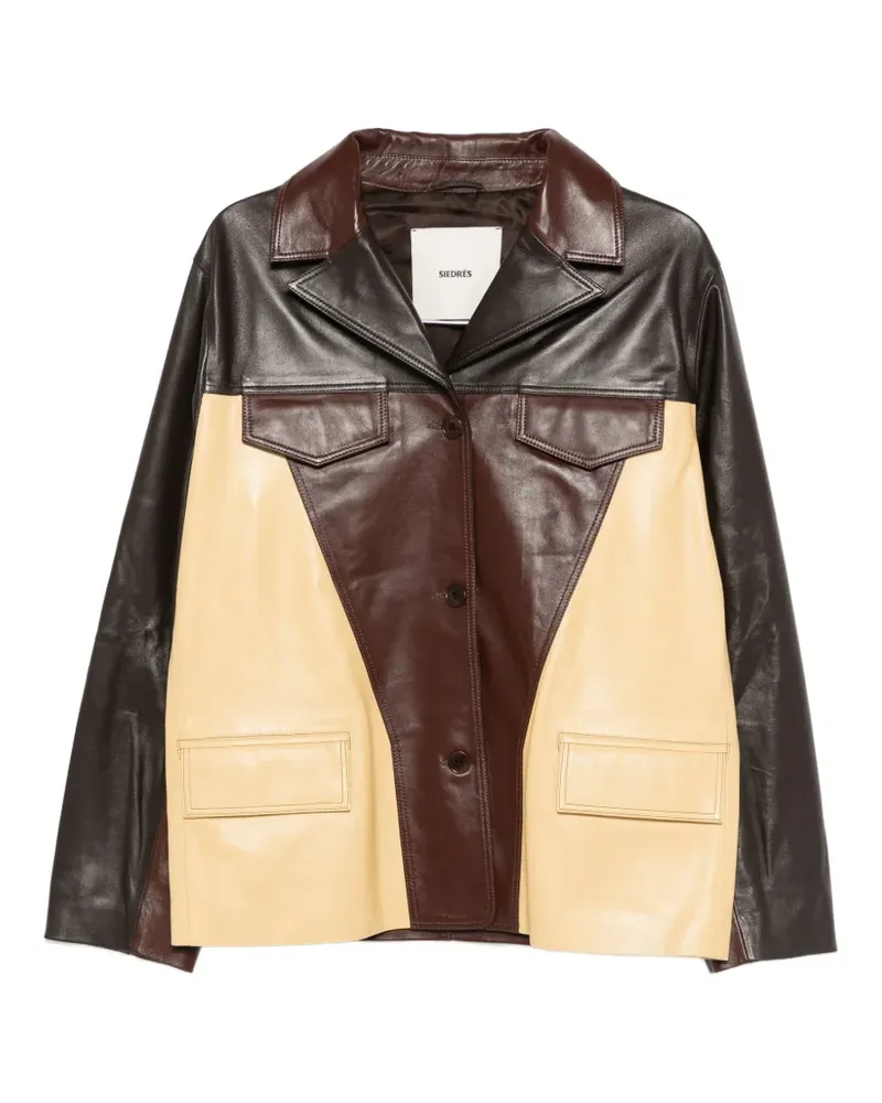 SIEDRES Asean Lederjacke mit aufgesetzter Tasche - Braun Braun