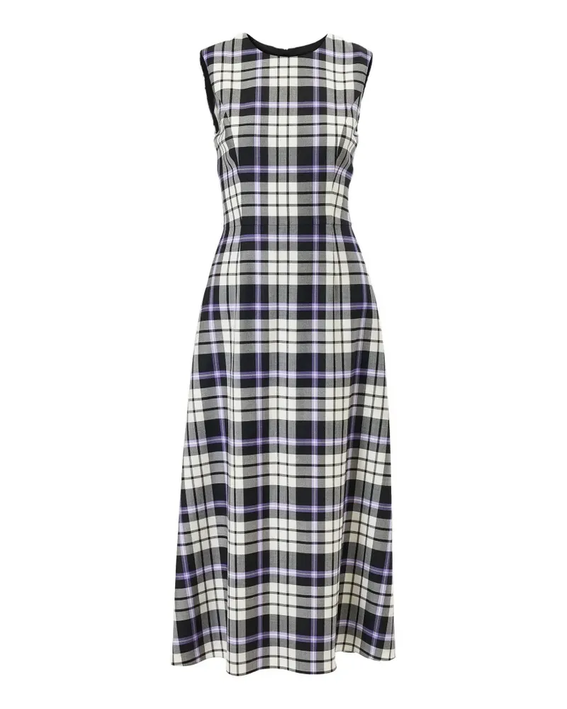 Carolina Herrera New York Kariertes Midikleid - Weiß Weiß