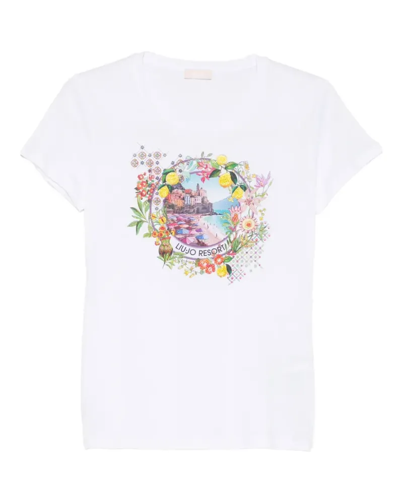 Liu Jo print cotton T-shirt - Weiß Weiß