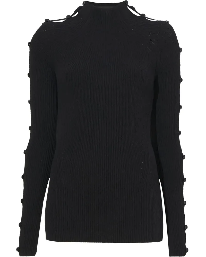 Proenza Schouler Gerippter Pullover mit Knöpfen - Schwarz Schwarz