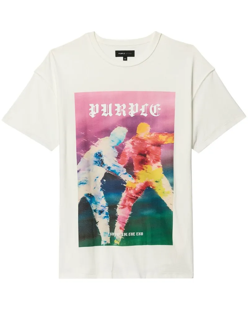PURPLE BRAND Fight T-Shirt - Weiß Weiß