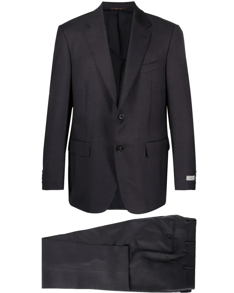 Canali Anzug mit Logo-Patch - Blau Blau