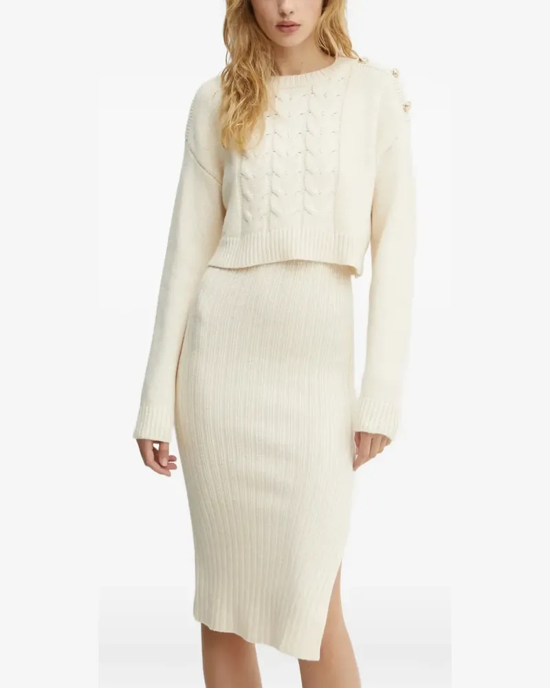 Morgan knitted midi dress and sweater set - Nude Nude