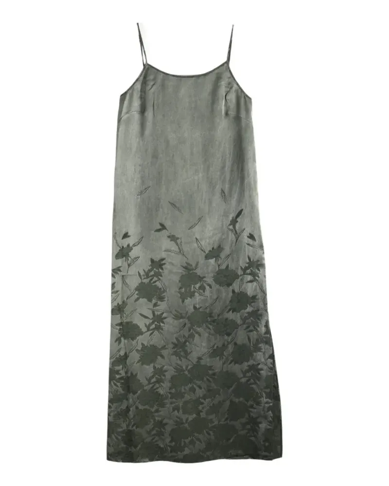 Uma Wang floral-print slip midi dress - Grün Grün