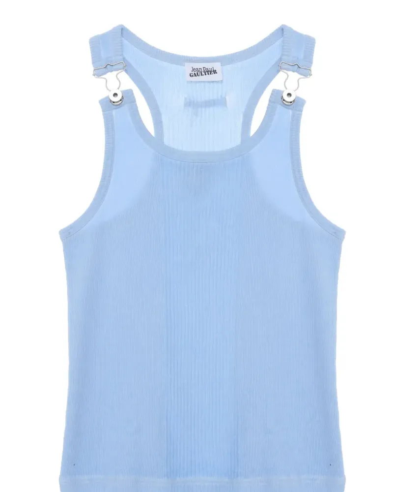 Jean Paul Gaultier Top aus geripptem Strick - Blau Blau