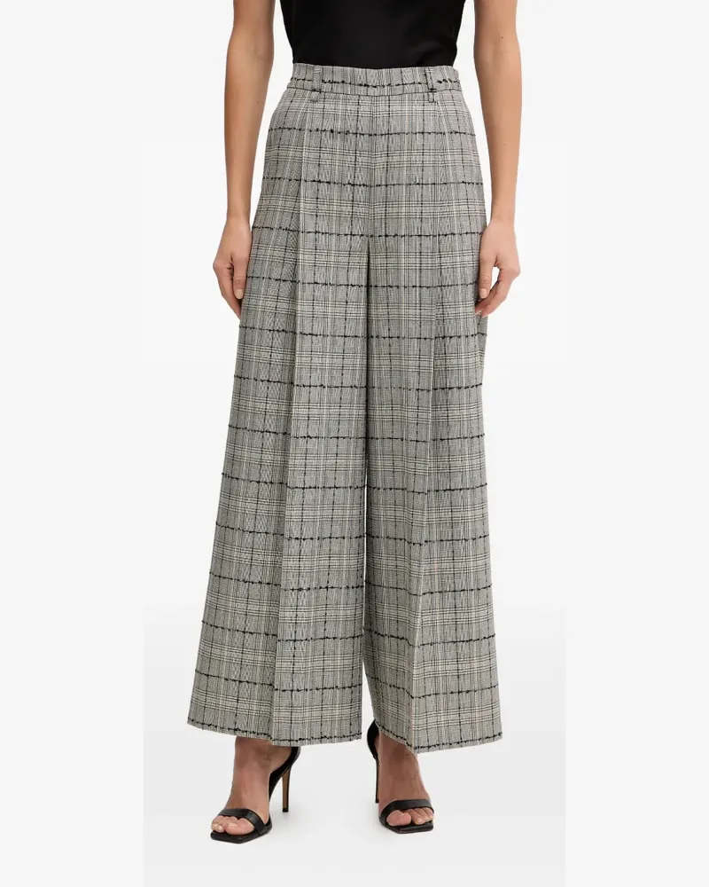 Twin-Set Karierte Palazzohose - Grau Grau