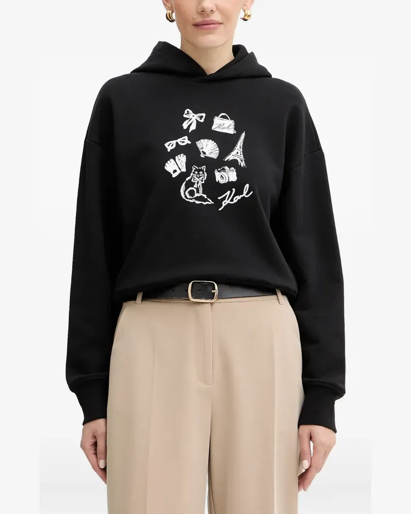 Karl Lagerfeld graphic-print hoodie - Schwarz Schwarz