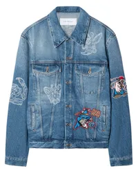 OFF-WHITE Character Skate Jeansjacke Blau