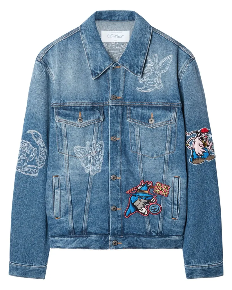 OFF-WHITE Character Skate Jeansjacke - Blau Blau