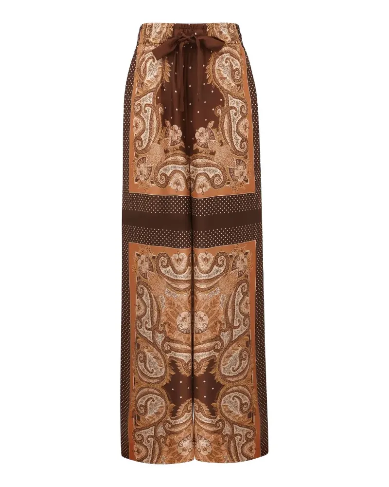 Zimmermann Luna paisley-print silk trousers - Braun Braun