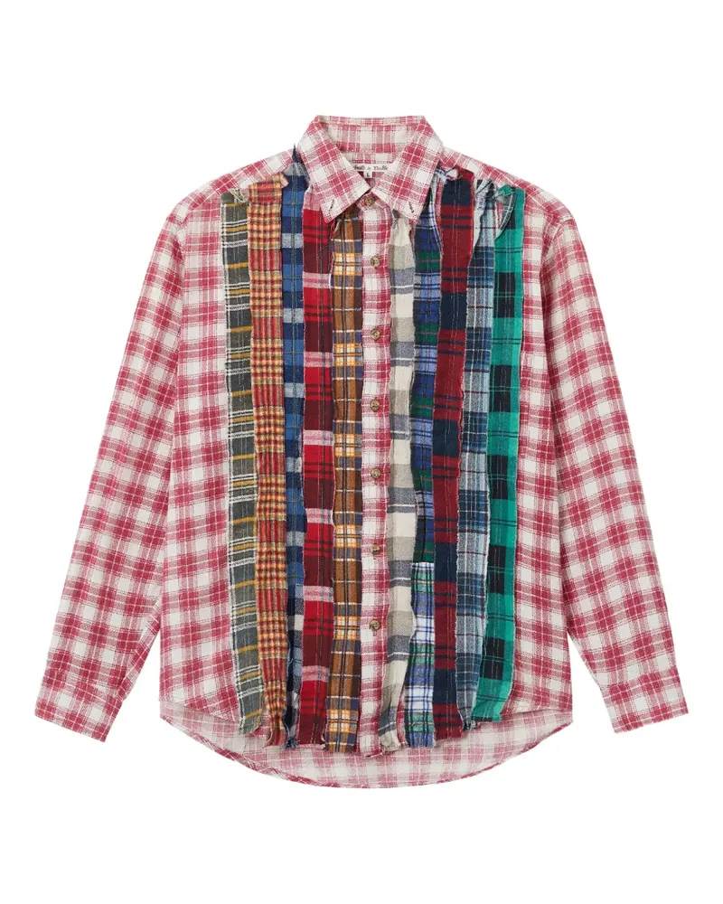 NEEDLES Ausgefranstes Patchwork-Hemd - Rot Rot