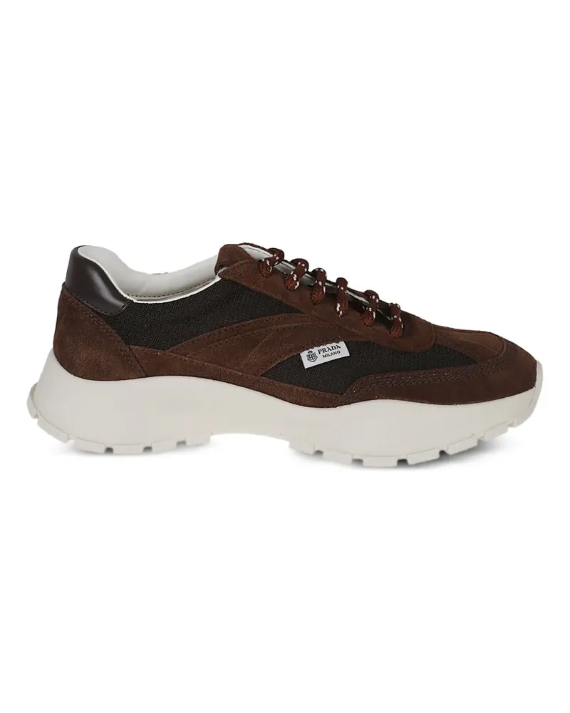 Prada Sneakers aus Mesh und Wildleder - Braun Braun