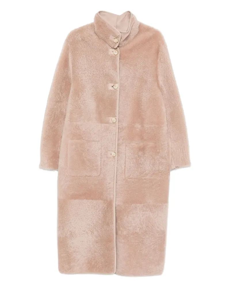 Simonetta Ravizza Mantel mit Shearling - Rosa Rosa