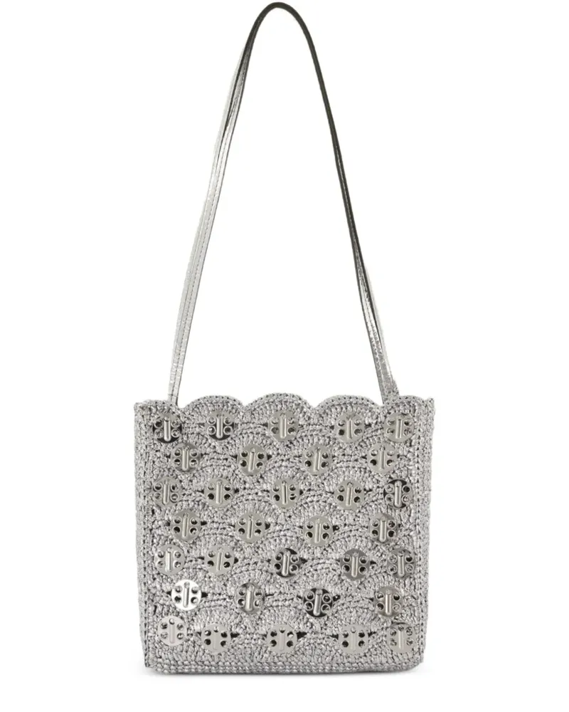Paco Rabanne Schultertasche mit gewellten Kanten - Silber Silber