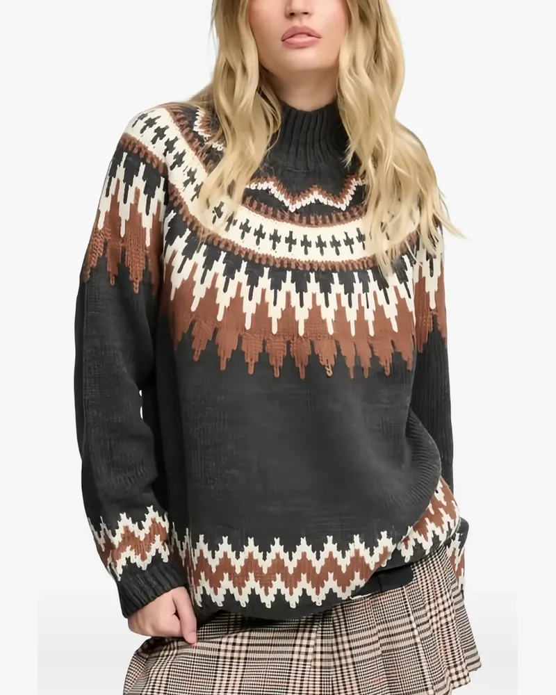 Superdry. Fairisle high-neck sweater - Grau Grau