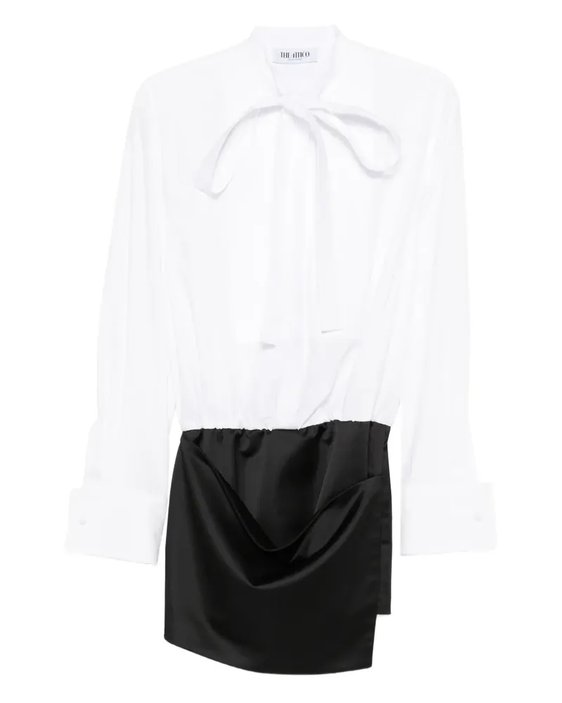 ATTICO neck-tie mini dress - Weiß Weiß