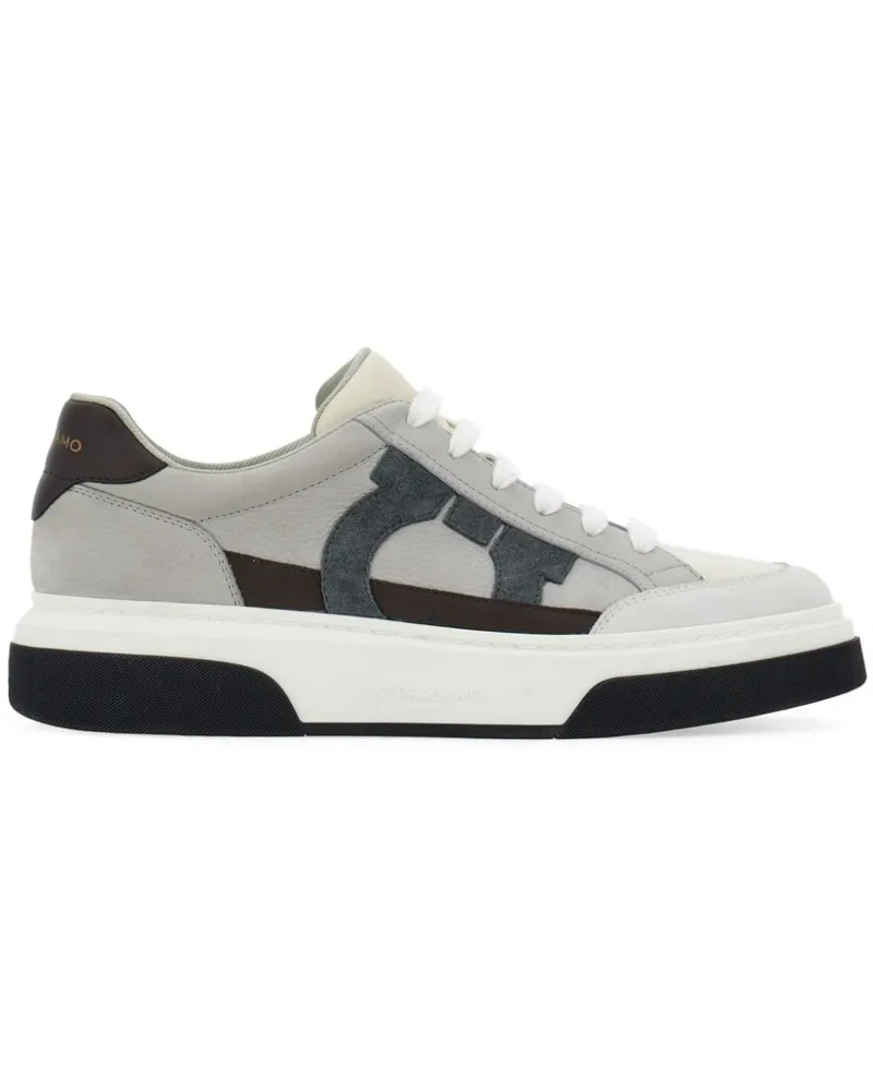 Ferragamo Sneakers mit Gancini-Stickerei - Grau Grau