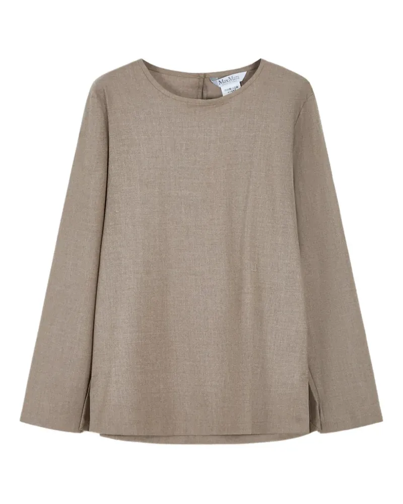 Max Mara Bluse mit Logo-Stickerei - Nude Nude