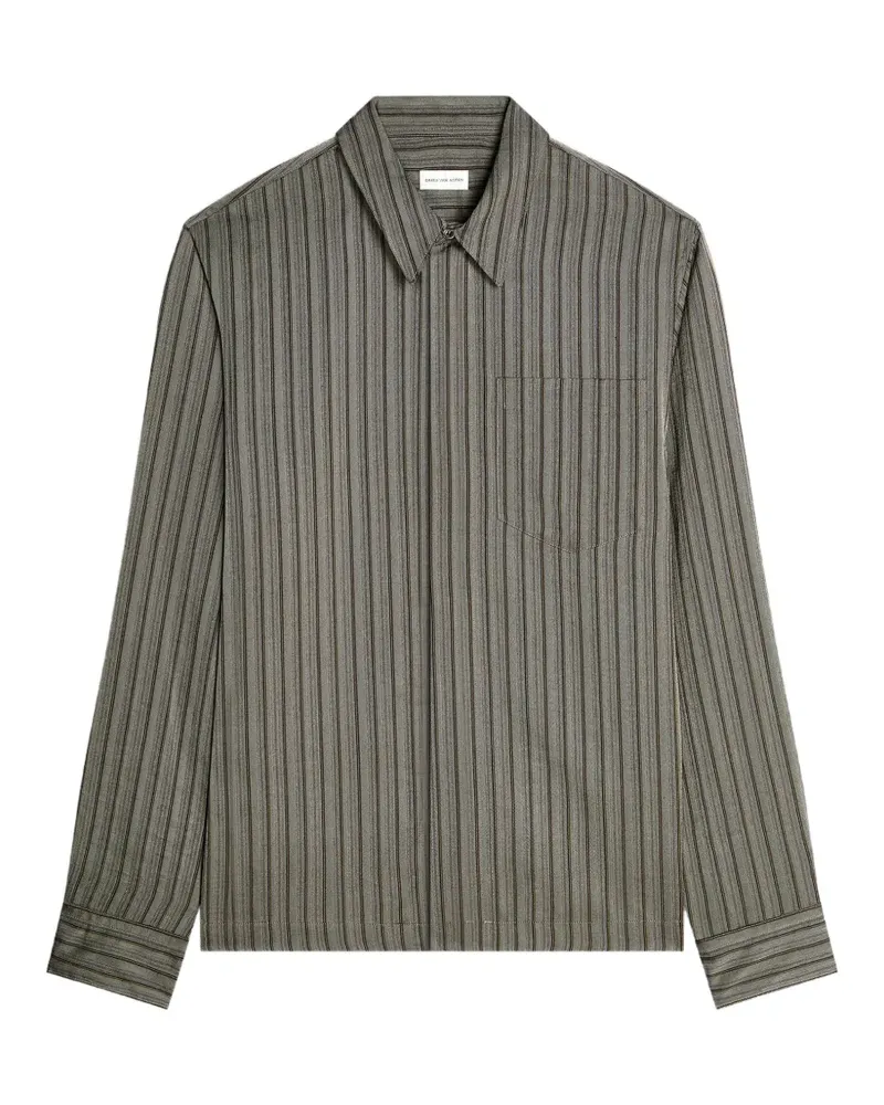 Dries van Noten striped zip shirt - Grau Grau